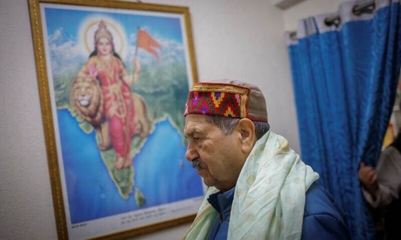 Indresh Kumar, a senior leader of the Hindu nationalist organisation Rashtriya Swayamsevak Sangh arrives at his office in New Delhi, India, January 26. &mdash; Reuters