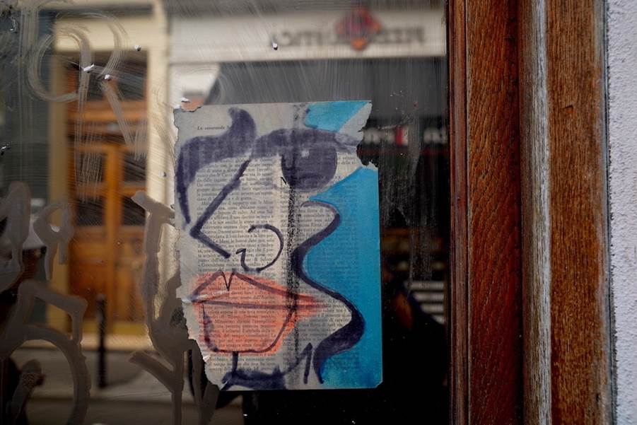 A piece of art on a window  Description automatically generated with low confidence