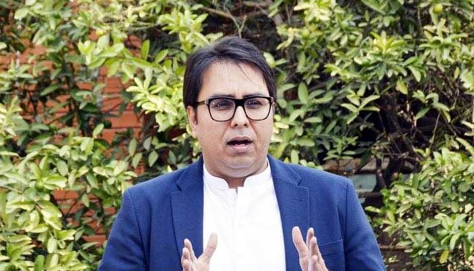 PTI leader Dr Shahbaz Gill addressing a press conference in Lahore. &mdash; PID/File