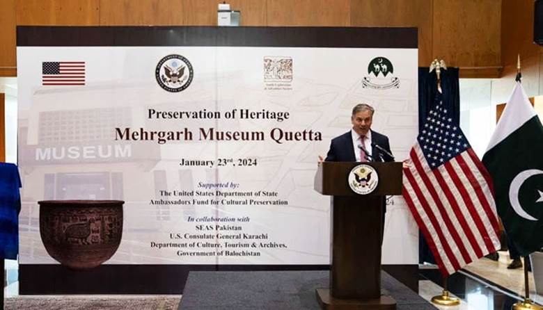US Ambassador to Pakistan Donald Blome addresses an event on January 23, 2024. &mdash; US Consulate Karachi