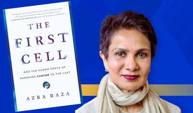 A person with short hair wearing a scarf and a book AI-generated content may be incorrect.