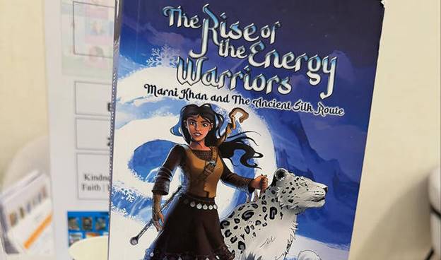The picture uploaded Pakistani author Saniya Chughtai shows her pre-teen fantasy novel, ‘Marni Khan and the Ancient Silk Route.’ (Saniya Chughtai)