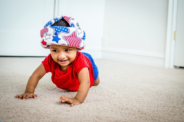 A baby crawling on the floor  AI-generated content may be incorrect.