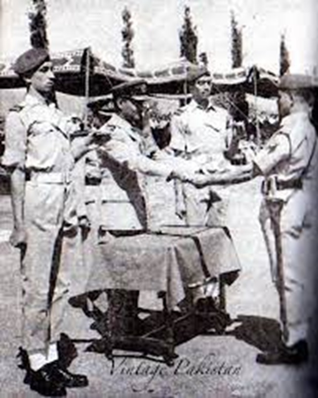 Vintage Pakistan - A Brave & Dedicated Son of Pakistan...! Maj. Shabbir Sharif N.H. receiving sword of honour on his passing out parade. The most decorated military officer in the history of