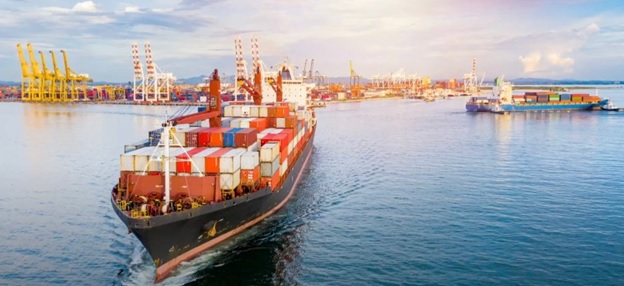 A cargo ship in the water AI-generated content may be incorrect.