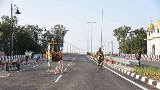 The Kartarpur Corridor is a visa-free border crossing and religious corridor connecting the Gurdwara Darbar Sahib in Kartarpur, Pakistan, to the Gurdwara Dera Baba Nanak in Gurdaspur, Punjab, India.